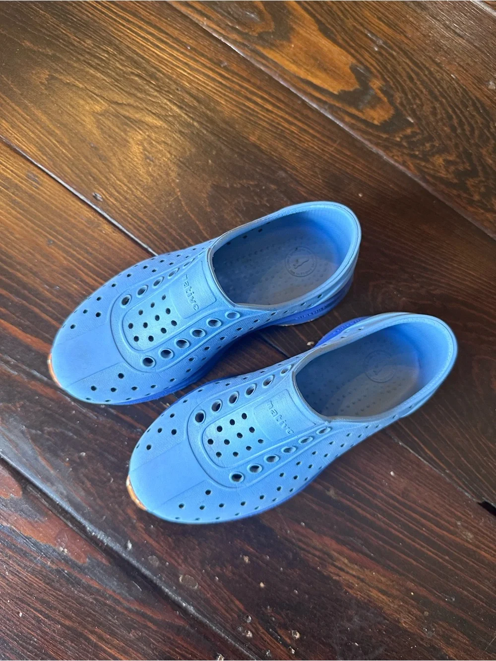 Native Shoes Kids Blue Slip-On Perforated Robbie Sugarlite Sneakers